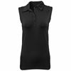 Levelwear Women's Black Pure Sleeveless Polo