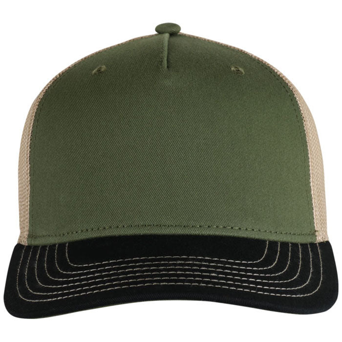 Ahead Olive Crown/Black Bill/Cream Mesh Wave Rider Cap