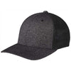 Port Authority Black/Dark Charcoal Heather Flexfit Melange Trucker Mesh Back Cap