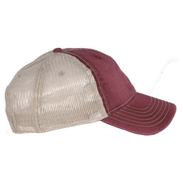 AHEAD Maroon/Tan Tea Stained Mesh Back Cap