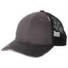 Port Authority Grey Steel/ Black Distressed Mesh Back Cap