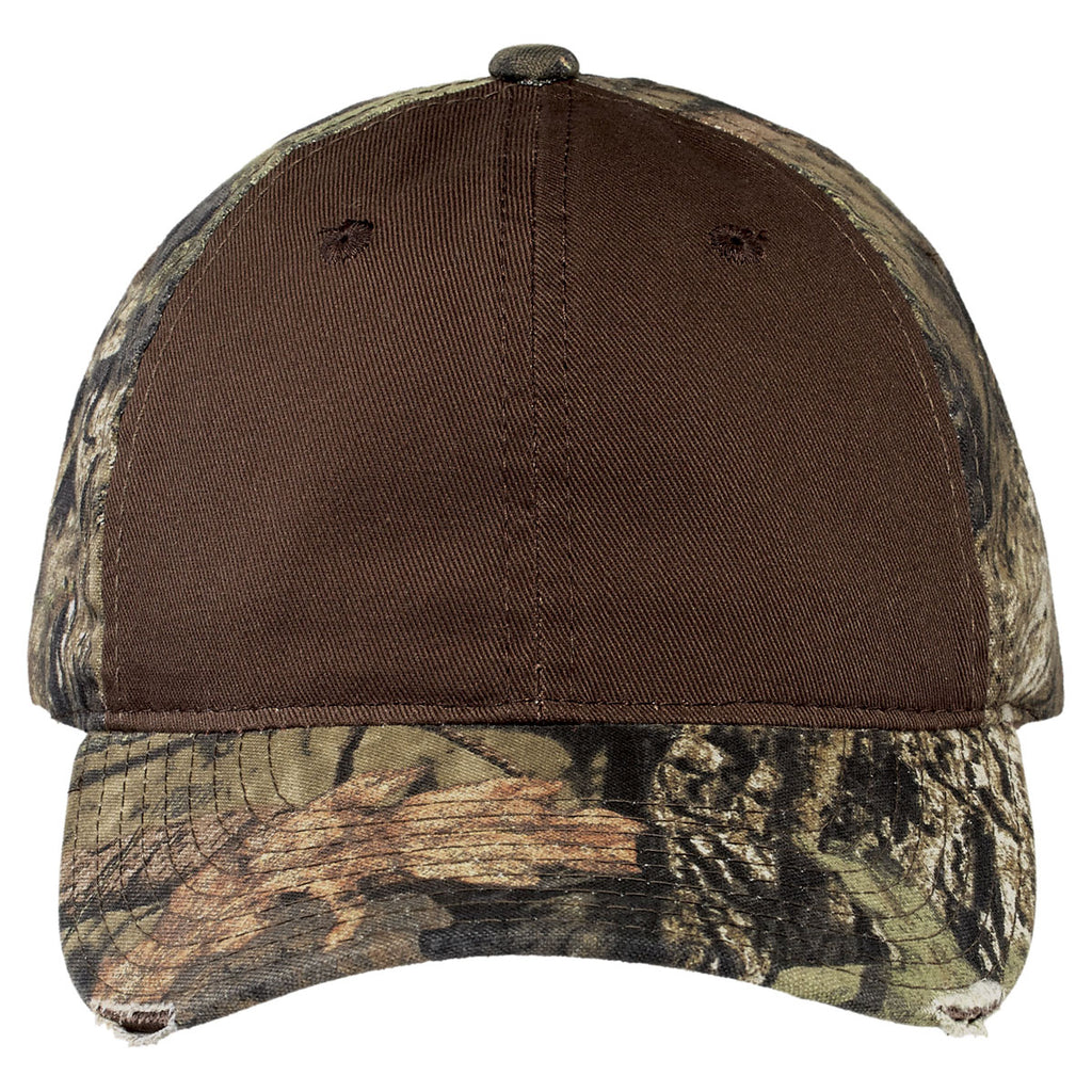 Port Authority Mossy Oak Break-Up Country/Chocolate Camo Cap with Contrast Front Panel