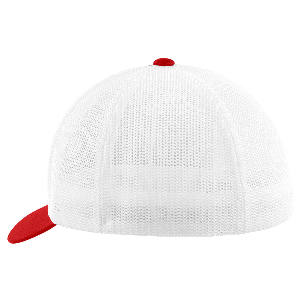 Port Authority True Red/White Mesh Back Cap