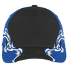 Port Authority Black/Royal/White Colorblock Racing Cap with Flames