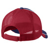 Port Authority Blue Crush/ White/ Deep Red Colorblock Mesh Back Cap