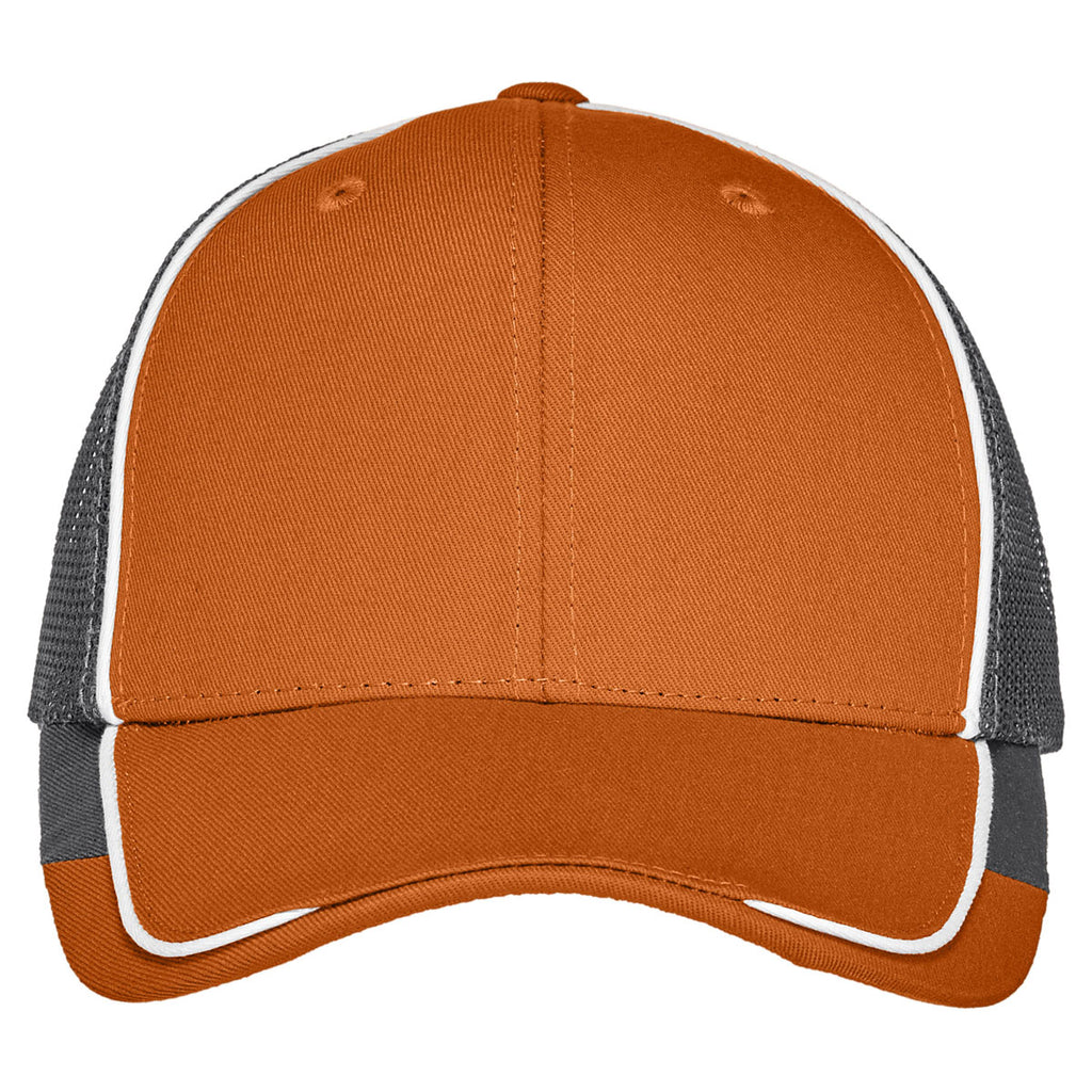 Port Authority Flare Orange/ White/ Magnet Grey Colorblock Mesh Back Cap