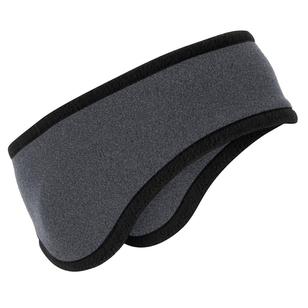 Port Authority Midnight Heather Two-Color Fleece Headband