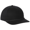 Port Authority Black/ Black Snapback Five-Panel Rope Cap