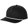 Port Authority Black/ White Snapback Five-Panel Rope Cap