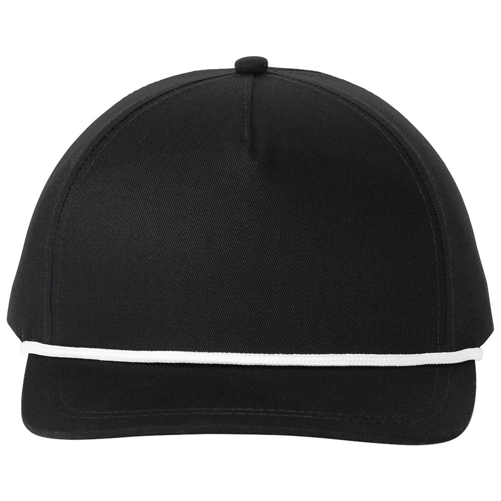 Port Authority Black/ White Snapback Five-Panel Rope Cap