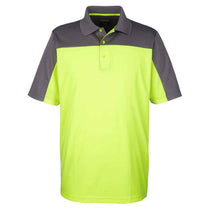 Core 365 Men's Safety Yellow/Carbon Balance Colorblock Performance Pique Polo