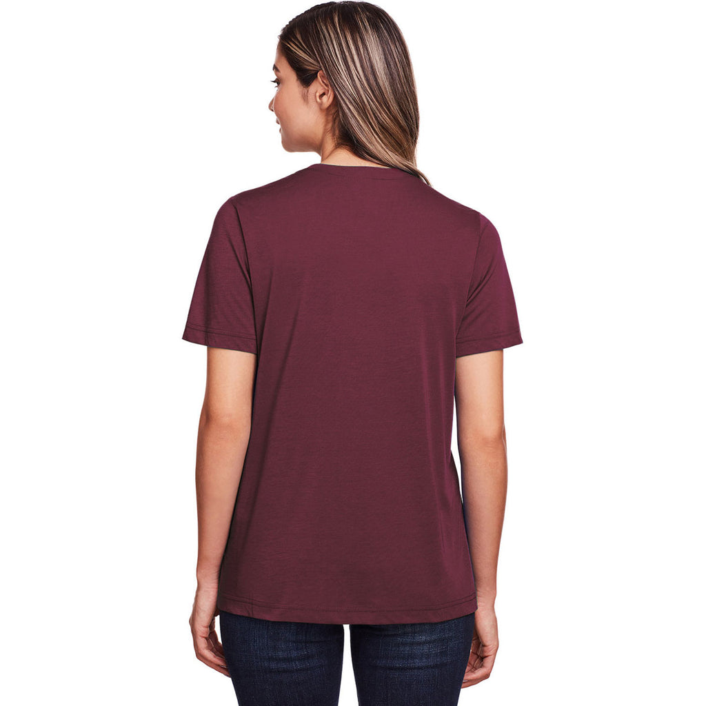 Core 365 Women's Burgundy Fusion ChromaSoft Performance T-Shirt