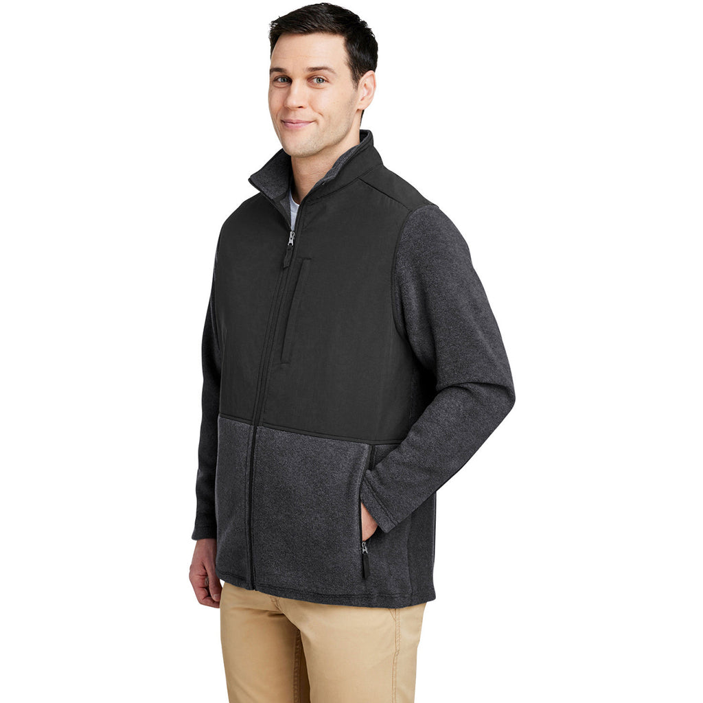 Core 365 Men's Heather Charcoal/Black Journey Summit Hybrid Full Zip