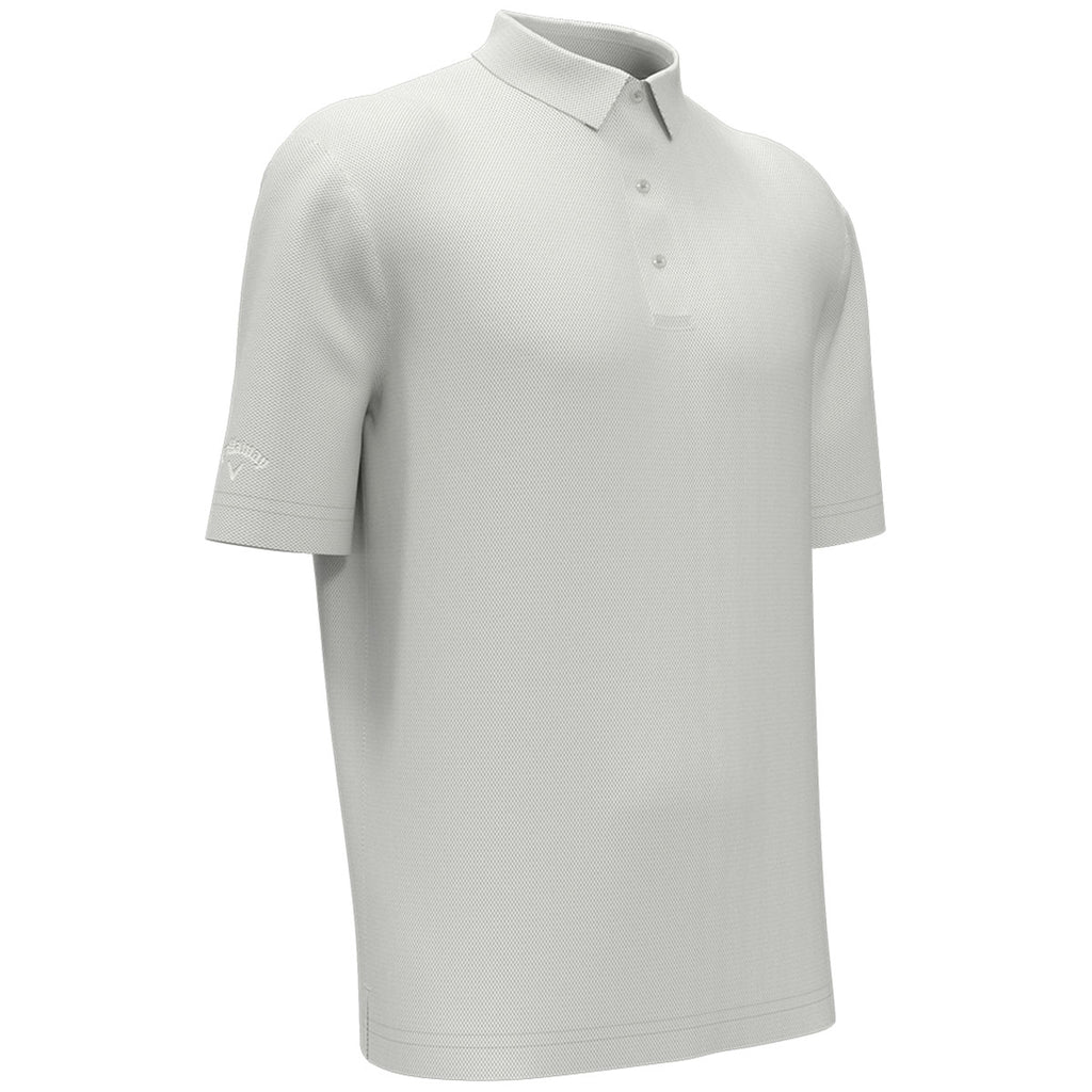 Callaway Men's Bright White Silver  Birdseye Polo