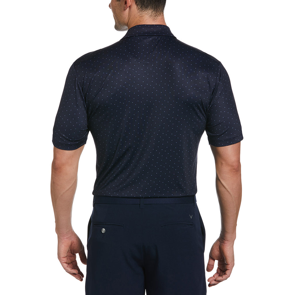 Callaway Men's Peacoat Navy SS Micro Chev Print Polo