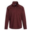 Landway Men's Heather Deep Red Alpha Heathered 1/4-Zip Pullover