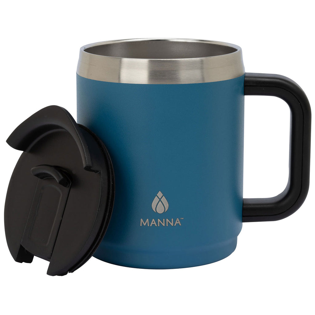 Manna Blue 14 oz. Boulder Stainless Steel Camping Mug with Handle