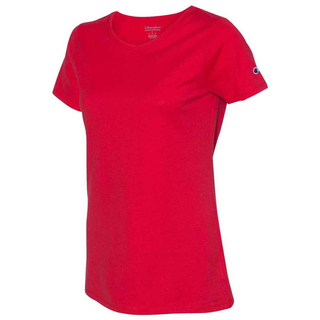 Champion Women's Athletic Red Premium Fashion Classics Short Sleeve T-Shirt