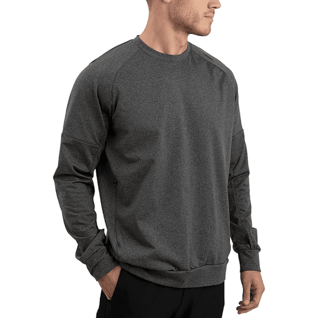 UNRL Unisex Heather Charcoal Crossover Crewneck