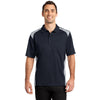 CornerStone Men's Dark Navy/Light Grey Select Snag-Proof Two Way Colorblock Pocket Polo