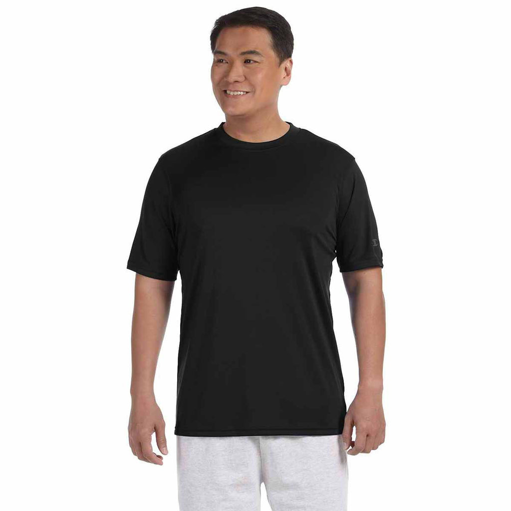 Champion Men's Black Double Dry 4.1-Ounce Interlock T-Shirt