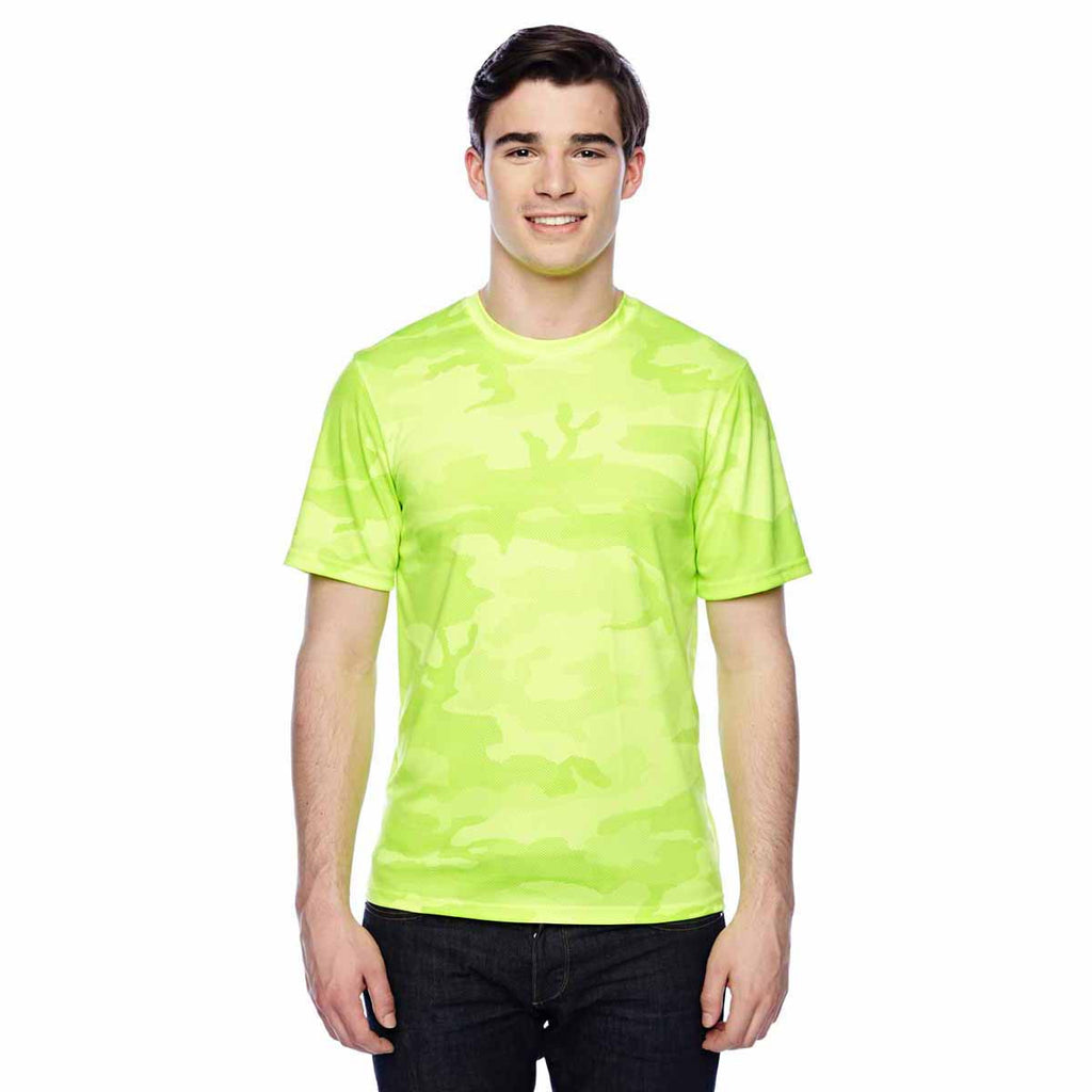 Champion Men's Safety Green Camo Double Dry 4.1-Ounce Interlock T-Shirt