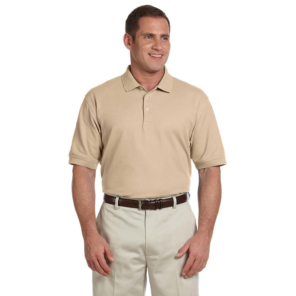 Devon & Jones Men's Stone Pima Pique Short-Sleeve Polo