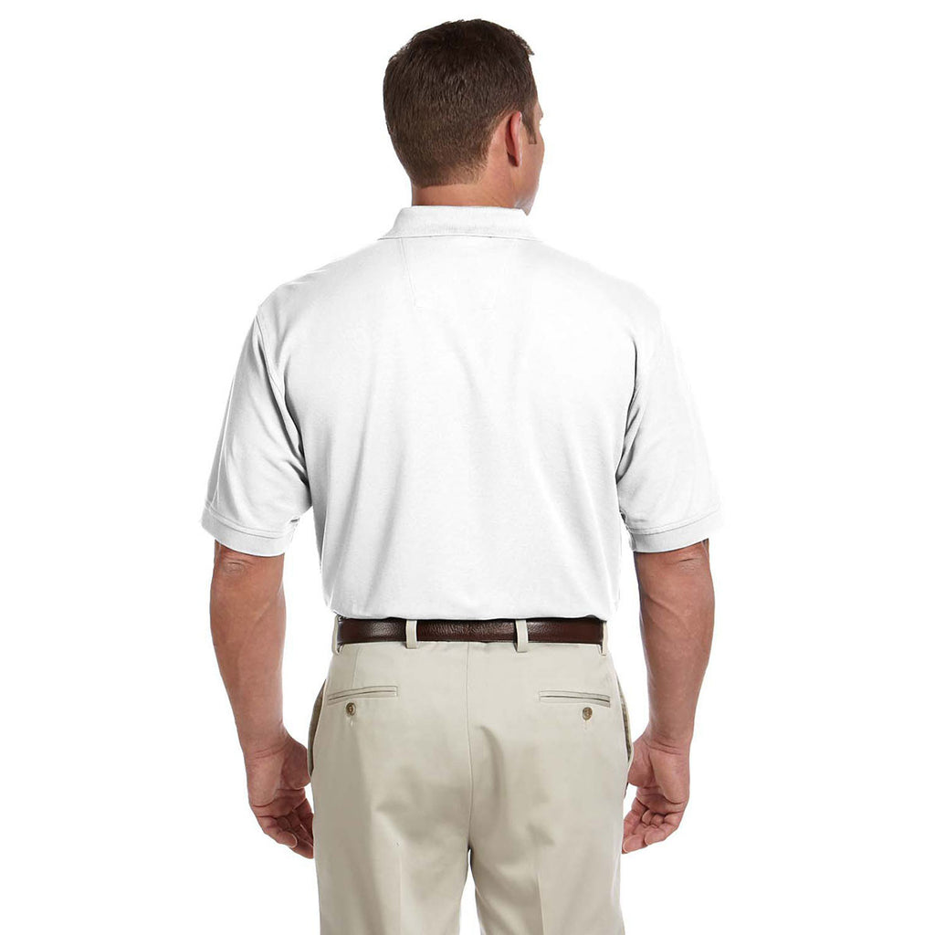 Devon & Jones Men's White Pima Pique Short-Sleeve Polo