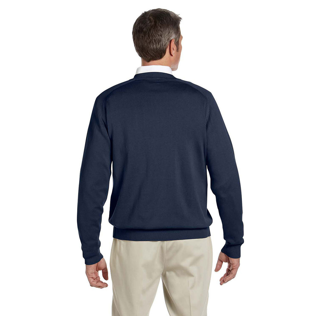 Devon & Jones Men's Navy V-Neck Sweater