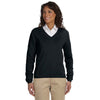 Devon & Jones Women's Black V-Neck Sweater