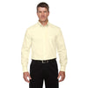 Devon & Jones Men's Transparent Yellow Crown Collection Solid Oxford