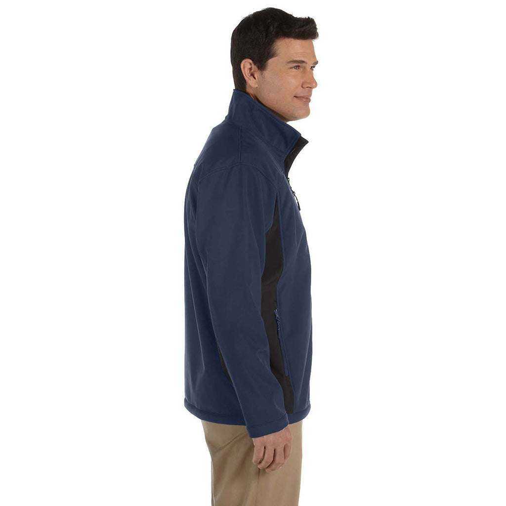 Devon & Jones Men's Navy/Dark Charcoal Soft Shell Colorblock Jacket