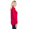 Devon & Jones Women's Red CrownLux Performance Plaited Long Sleeve Polo