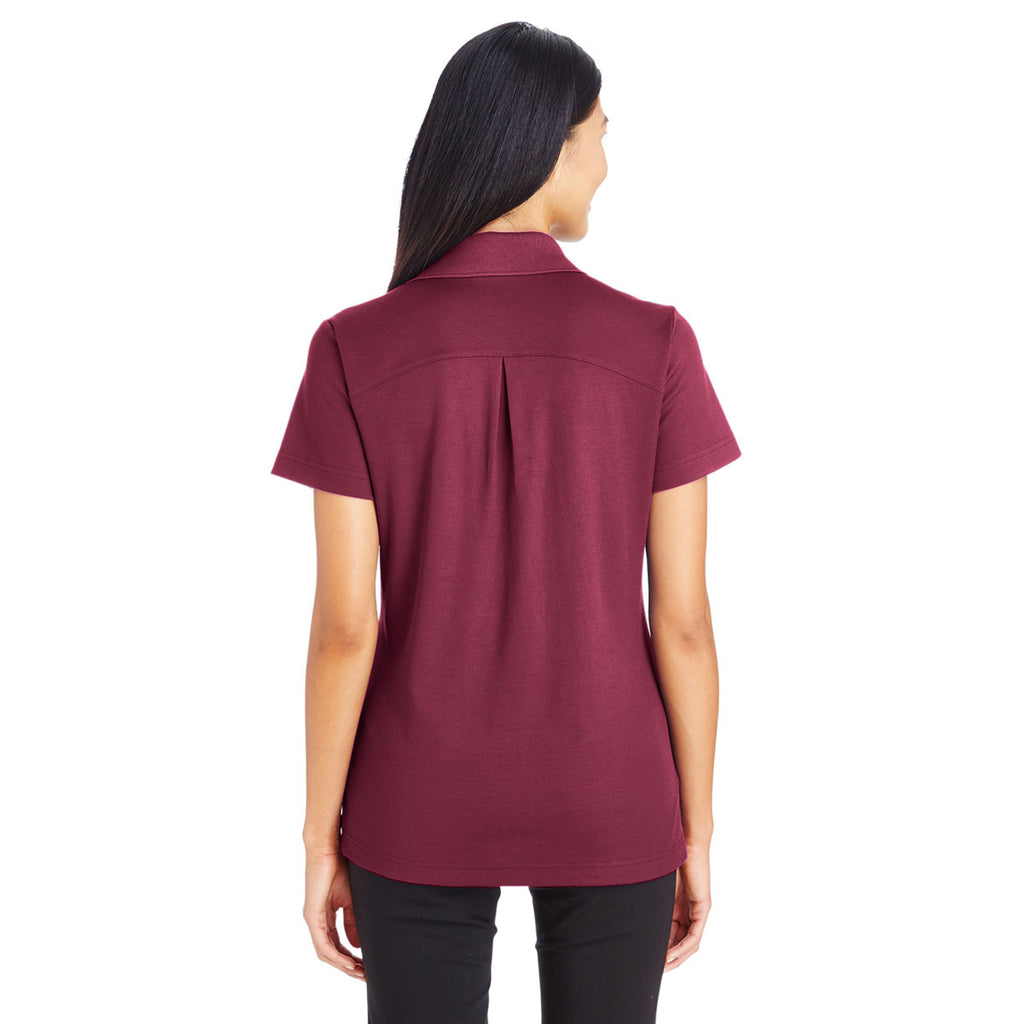 Devon & Jones Women's Burgundy CrownLux Performance Polo