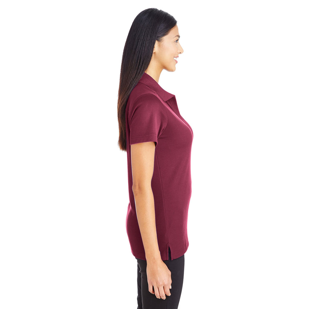 Devon & Jones Women's Burgundy CrownLux Performance Polo