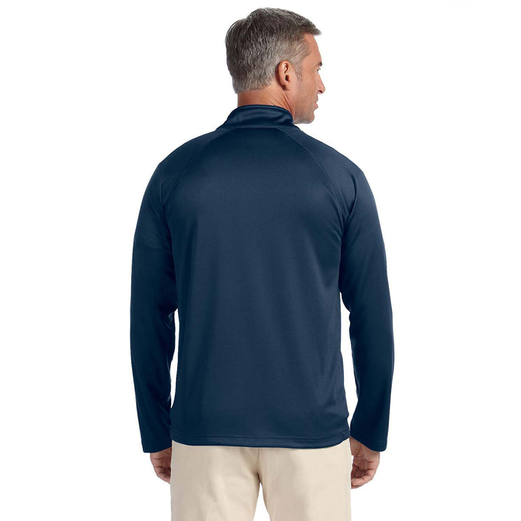 Devon & Jones Men's Navy Stretch Tech-Shell Compass Quarter-Zip