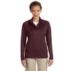 Devon & Jones Women's Burgundy Heather Stretch Tech-Shell Compass Quarter-Zip