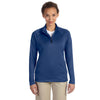 Devon & Jones Women's French Blue Heather Stretch Tech-Shell Compass Quarter-Zip