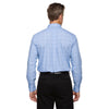 Devon & Jones Men's White/Light French Blue Crown Collection Glen Plaid