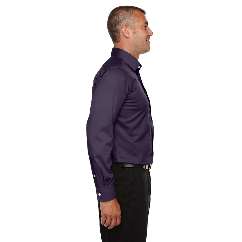 Devon & Jones Men's Deep Purple Crown Collection Solid Stretch Twill