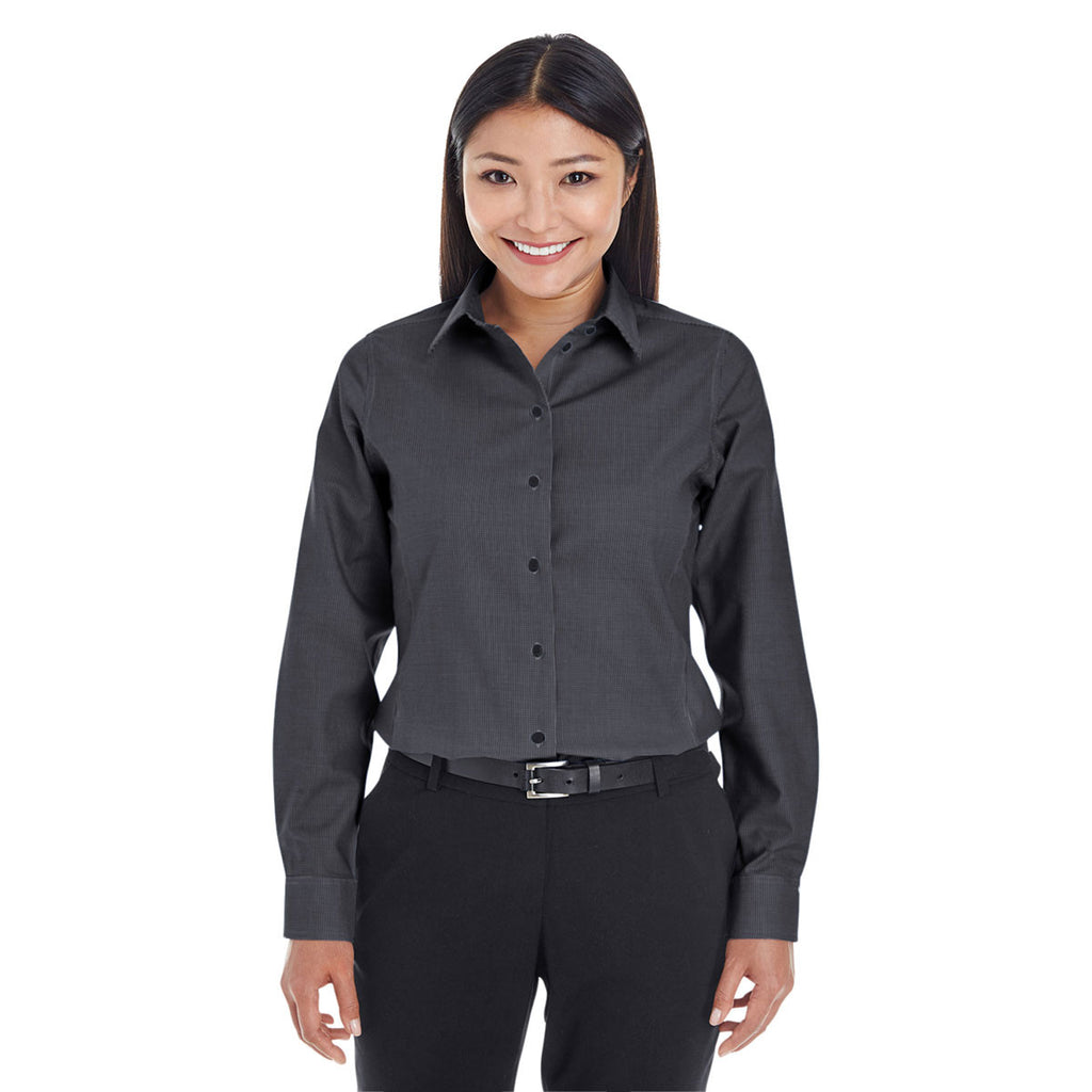 Devon & Jones Women's Black Crown Collection Royal Dobby Shirt