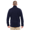 Devon & Jones Men's Navy Bristol Sweater Fleece Quarter-Zip