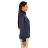 Devon & Jones Women's Navy/Navy Heather Newbury Colorblock Melange Fleece Full-zip