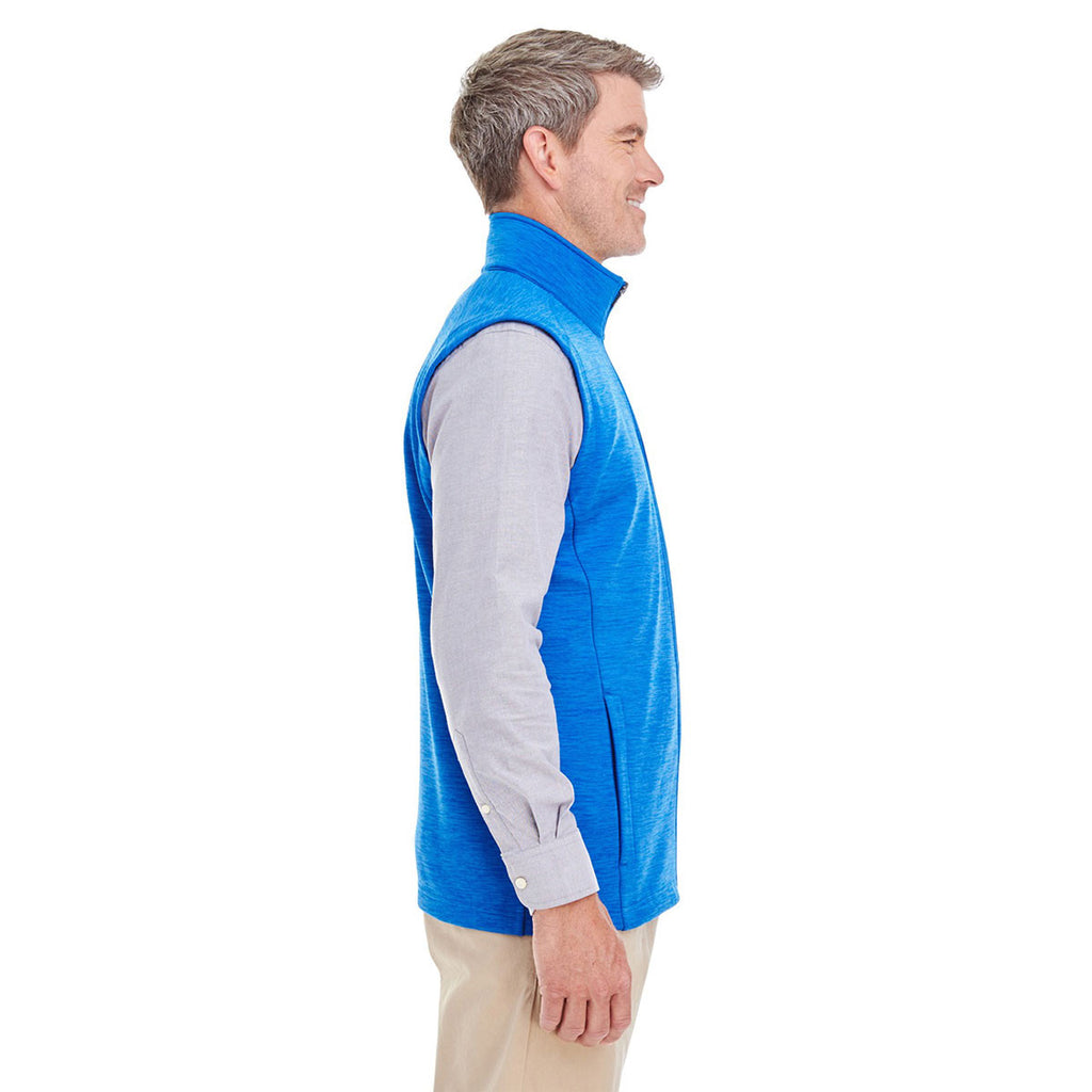 Devon & Jones Men's French Blue Heather Newbury Melange Fleece Vest