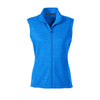 Devon & Jones Women's French Blue Heather Newbury Melange Fleece Vest