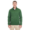 Devon & Jones Men's Forest Heather Newbury Melange Fleece Quarter-zip