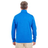 Devon & Jones Men's French Blue Heather Newbury Melange Fleece Quarter-zip