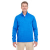 Devon & Jones Men's French Blue Heather Newbury Melange Fleece Quarter-zip