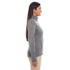 Devon & Jones Women's Dark Grey Heather Newbury Melange Fleece Quarter-zip