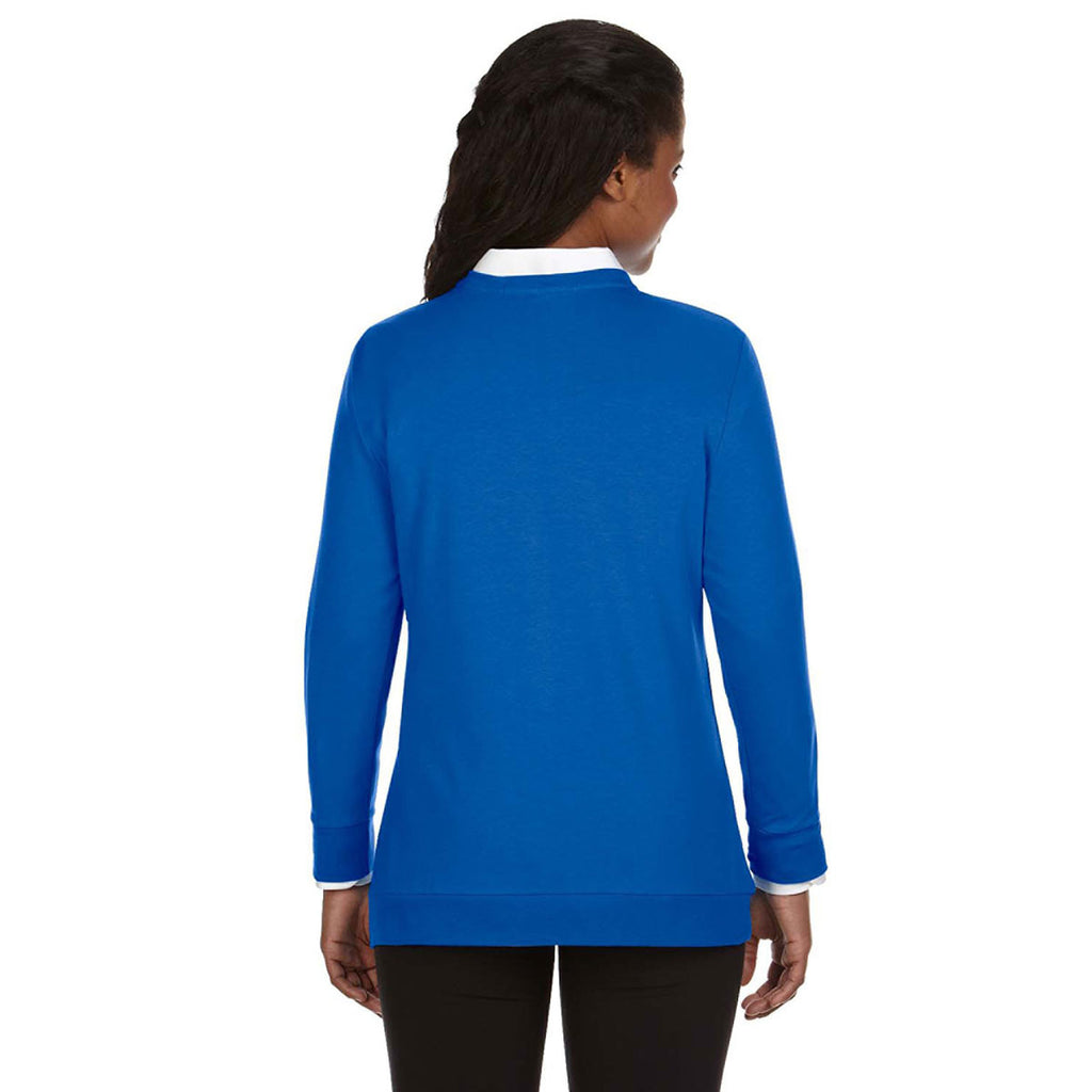 Devon & Jones Women's French Blue Perfect Fit Ribbon Cardigan